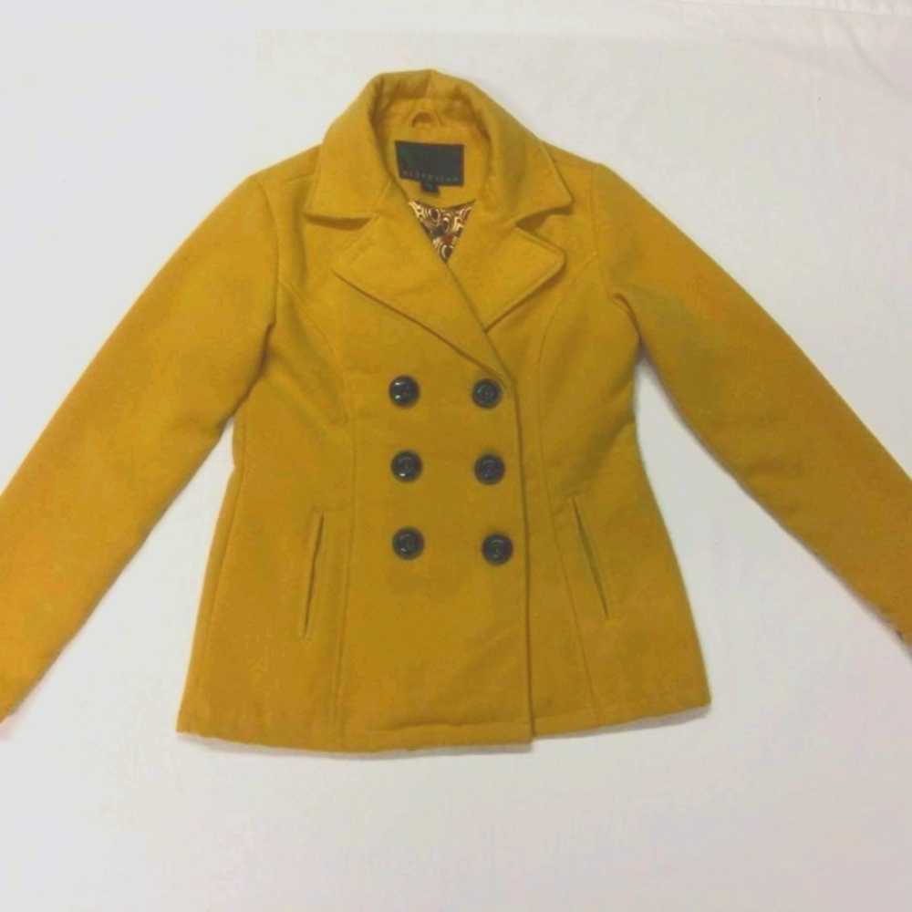 Mustard Yellow Attention Pea Coat